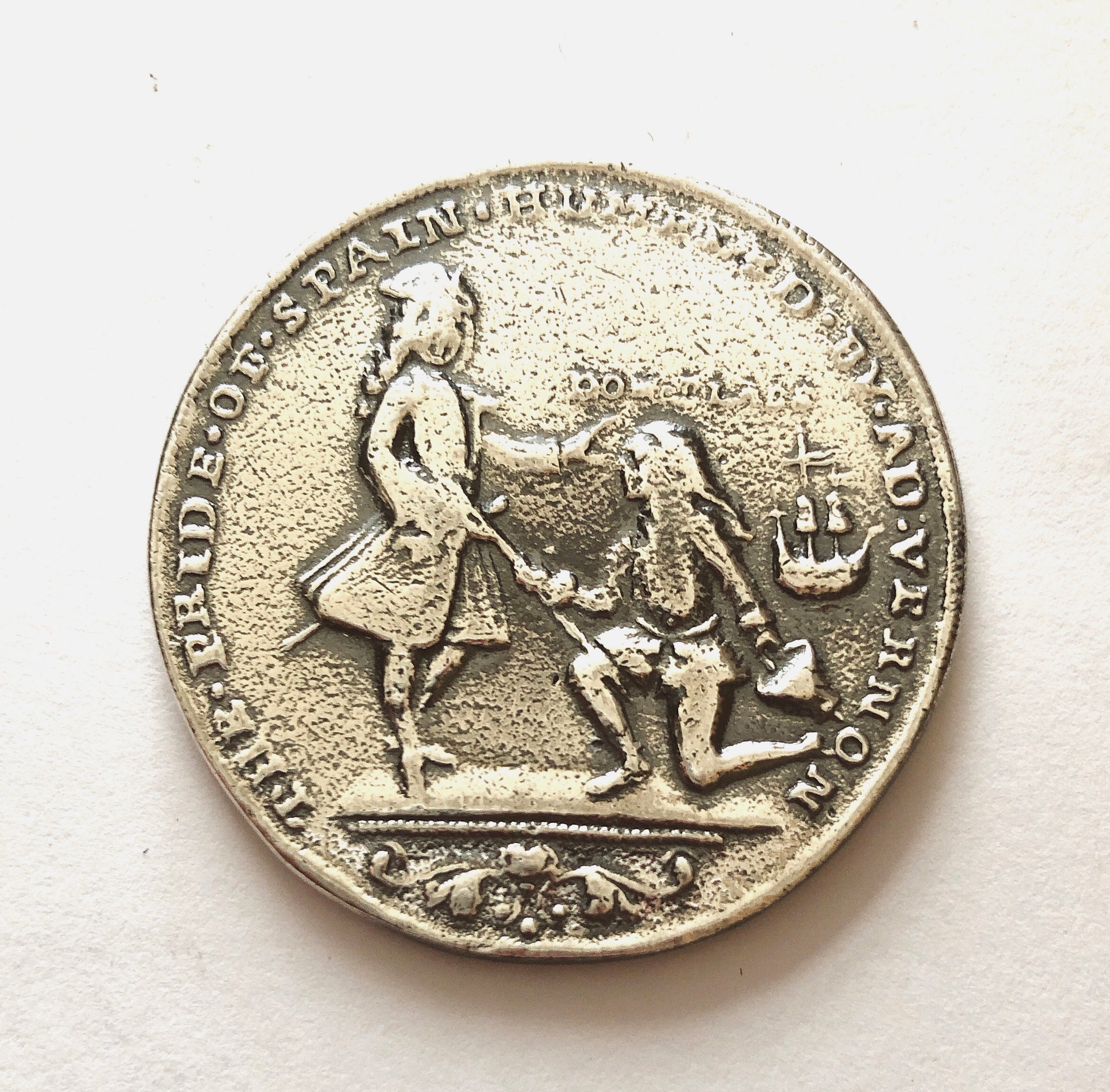 Replica Exacta de la Moneda Original de 1741 en plata de ley 925 Edición Limitada 500 unidades - BlasdeLezo