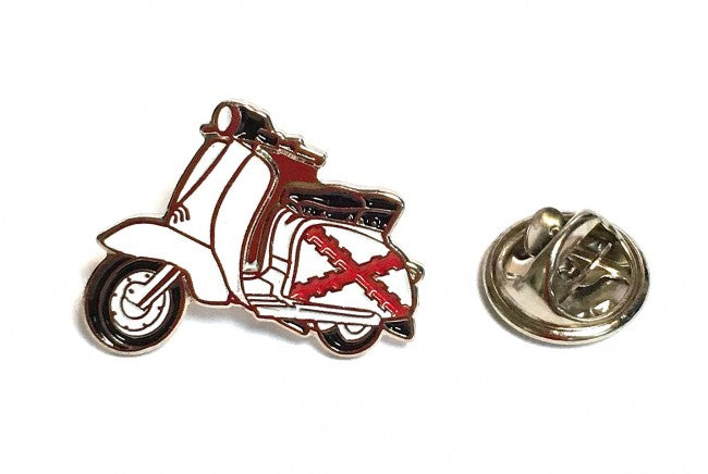 Pin de Traje Lambretta Vespa Cruz de Borgoña aspa de borgoña cruz de San Andres de 18 mm - BlasdeLezo